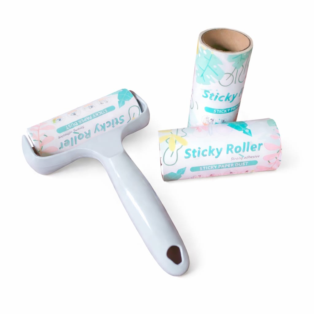 Rodillo Quita Pelusa, pelo de Mascota + 2 Repuestos | 90 Hojas en Total